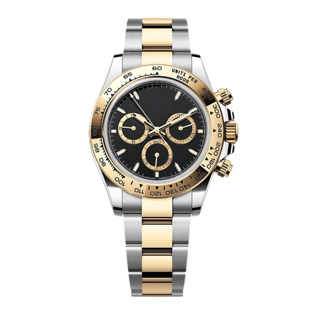 Racing Chronograph 40 – Black Dial | Bicolor Stainless Steel & Gold Tone Bracelet