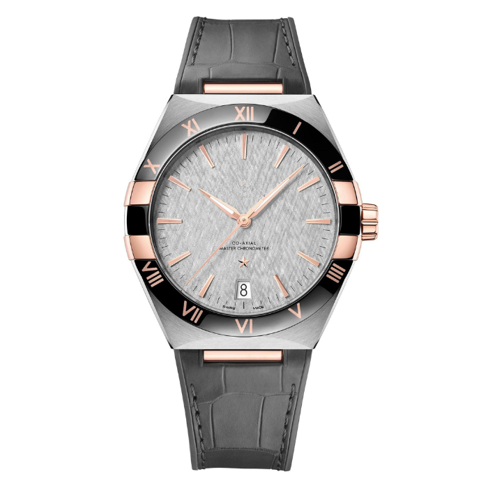 Constellation Co-Axial Master Chronometer Silver Dial with Rose Gold Details