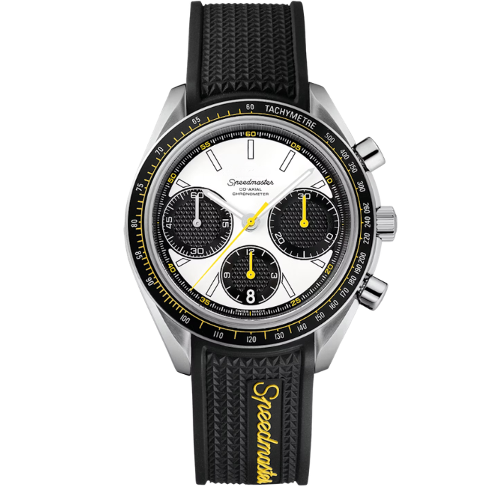 Speedmaster Racing Co-Axial Chronometer Silver and White Dial