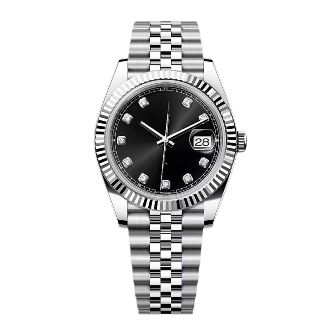 Classic 41 – Black Diamond Dial | Steel Jubilee Bracelet