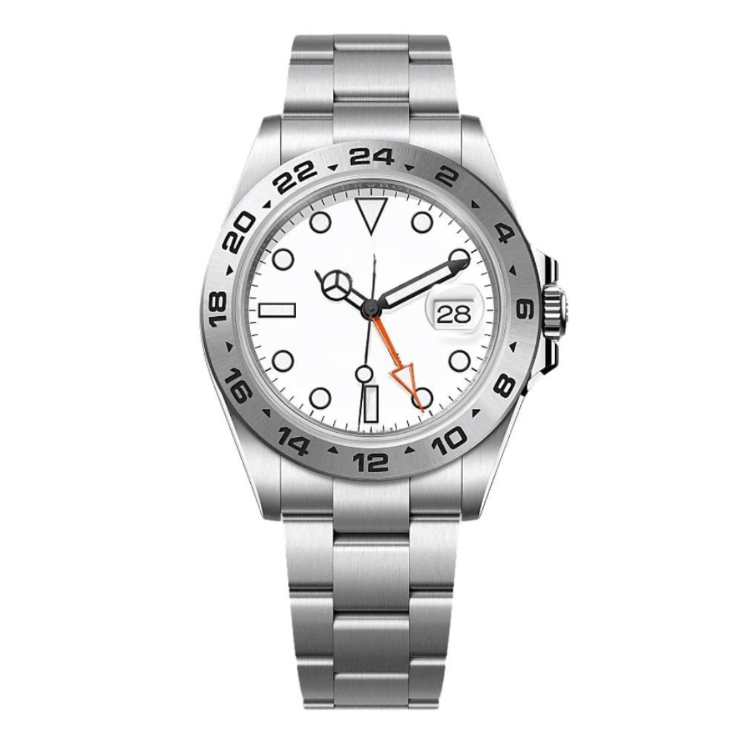 Field 42 – White Dial | Steel Bracelet & Fixed 24H Bezel