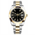 Classic 41 – Black Dial | Steel & Gold Tone Bracelet & Fluted Bezel